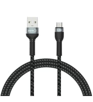 Güçlü ve Dayanıklı 1 Metre Micro USB Kablo Hızlı Şarj ve Data Veri Aktarımı (2.4A Güç, 480Mbps Hız) (Siyah)
