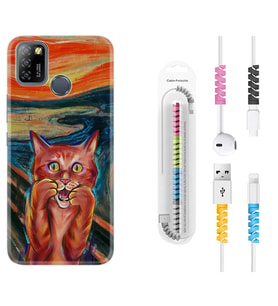 INFINIX Smart 4 5 6 Zero 8 S5 Pro Kılıf Kablo Koruma Spiral Silikon Tablo Cat 1788