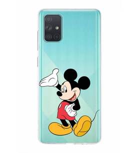Samsung Galaxy A71  Kapak Mickey Mouse Tasarımlı Şeffaf Silikon Kılıf