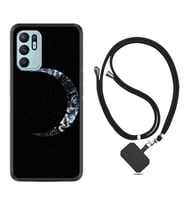 Oppo Reno 6 Kılıf Silikon Boyun Askılı İpli Desenli Silikon Yalnız Ay 1744