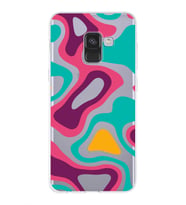 Samsung Galaxy A8 (2018)  Kapak Renkli Desen Tasarımlı Şeffaf Silikon Kılıf