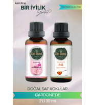 Gül + Bal ( Oda Kokusu Aroma Terapi Buhurdanlık / Difüzör Yağı ) Set 2 Adet x 30 ML