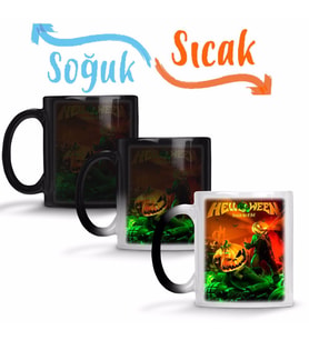 Helloween Straight Out of Hell Sihirli Kupa Bardak Porselen