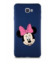 Samsung Galaxy J7 Prime Soft Premier Kapak Minnie Mouse-C Tasarımlı Silikon Kılıf - Lacivert (Şeffaf)