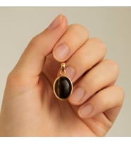 Kaplan Gözü Taşlı Xuping Kolye Ucu – 2,5 cm  Rose Gold Oval Form