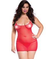 Büyük Beden Fantezi Giyim Kadın  Çamaşır Kırmızı Fantezi Gecelik Babydoll