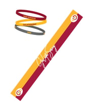 Galatasaray Lisanslı Yazılı Sarı Kırmızı Şal Atkı Ve 3`lü Bilekik (Sarı-Kırmızı)