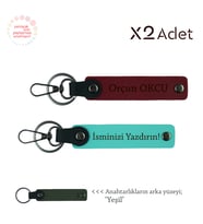 Kuzene Anlamlı Hediye, İsim & Soyisim Kişiselleştirilmiş 2’li Anahtarlık, Turkuaz-Bordo-Yeşil