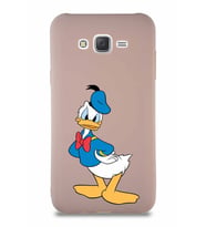 Samsung Galaxy J7 Core Soft Premier Kapak Donald Duck-D Tasarımlı Silikon Kılıf - Pudra (Şeffaf)
