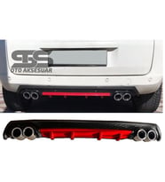 Fiat Fiorino Difüzör Arka Tampon Eki 4 Egzoz Çıkışlı Kırmızı Lüx Tip