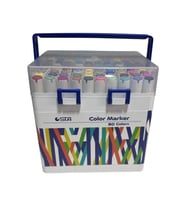 STA 910380 ÇİFT UÇLU ALKOL BAZLI MARKER 1mm/1-7mm UÇ KALEM SETİ 80'Lİ (RENK) TAŞIMA SAPLI PLASTİK KU