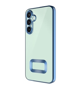 Samsung Galaxy S24 FE Uyumlu Kılıf Kamera Korumalı Logo Gösteren Zore Omega Kapak (Açık Mavi)