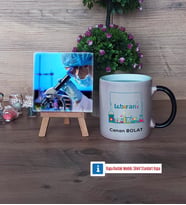Laborant Fotoğraflı Dekoratif Taş, Kupa Bardak Beyaz Hediye (Model 9)