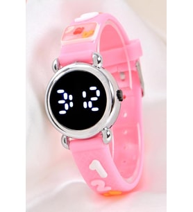 Pinkoli Pembe Led Silikon Kordonlu Şık Şirin Çocuk Kol Saati ST-304142