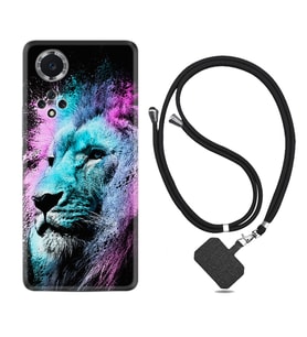 Huawei Nova Y70 Y90 Nova 9 SE  Kılıf Boyun Askılı Silikon Pink Blue Leon 1603