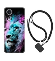 Huawei Nova Y70 Y90 Nova 9 SE  Kılıf Boyun Askılı Silikon Pink Blue Leon 1603