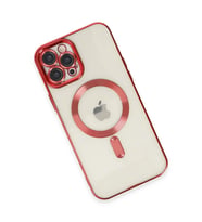 Newface iPhone 12 Pro Max Kılıf Kross Magneticsafe Kapak - Kırmızı