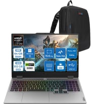 Lenovo Loq 15AHP10 Amd Ryzen 7 250 Aı 64GB Ddr5 512GB SSD 8GB/RTX5060 100W Gddr7 15.6" Fhd (1920X1080) IPS 300NITS 144Hz  WIN11HOME Gaming BILG.83JG008UTRH17+ZETTAÇANTA