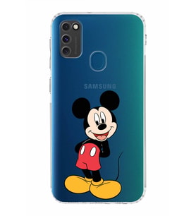 Samsung Galaxy M30s  Kamera Korumalı Kapak Mickey Mouse Tasarımlı  Şeffaf  Kılıf