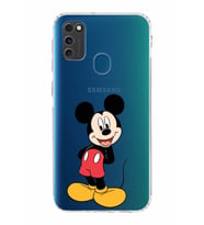Samsung Galaxy M30s  Kamera Korumalı Kapak Mickey Mouse Tasarımlı  Şeffaf  Kılıf