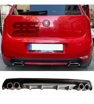 Fiat Punto Difüzör Arka Tampon Eki 4 Egzoz Çıkışlı Gri Lüx Tip