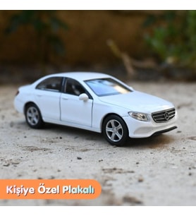Mercedes-Benz 2016 E Class Metal Model Araba Beyaz - Kişiye Özel Plakalı (1:36 Ölçek)