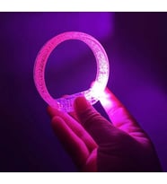 Pembe Led Işıklı Baskı Yapılabilen Pilli Bileklik Bilezik 1,5 cm Genişlik