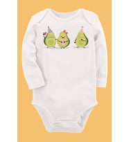 Organik Baskılı Pamuklu Unisex Bebek Body UZUNKOLE134