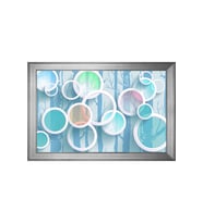 Soyut Şekiller Motifli Kanvas Tablo 80 x 110 cm Silver Çerçeve
