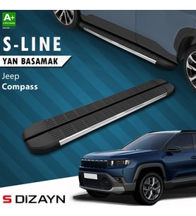 S-Dizayn Jeep Compass 3 S-Line Krom Yan Basamak 193 Cm 2025 Üzeri A+ Kalite