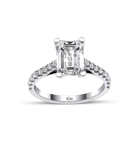 3.00 Karat Emerald Tektaş Laboratuvar Pırlanta Yüzük - HRD Sertifikalı