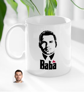 BK Gift Kişiye Özel Babalar Günü Hediyesi Godfather Baba Tasarımlı Kupa Bardak-13 (Beyaz)