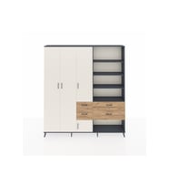 Arges Dolap 14 Raflı 4 Çekmeceli 4 Kapaklı 220x30x243 Antrasit-Aytaşı/Çam