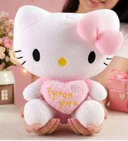 Hello Kitty Peluş Oyuncak 30 cm – Kalpli "I Love You" Kıza, Arkadaşa, Sevgiliye, Doğum Günü ve Özel Gün Hediyesi