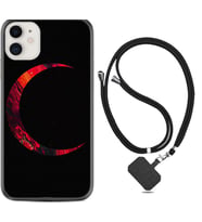 Apple iPhone 11 12 13 Mini Kılıf Boyun Askılı Silikon Red Moons 1747