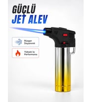 Metal Gövdeli Pürmüz Çakmak Ayarlanabilir Alevli Rüzgar Dayanıklı Tasarım
