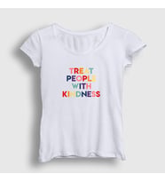 Presmono Kadın Beyaz Treat People With Kindness Harry Styles T-Shirt 318861tt (Beyaz)