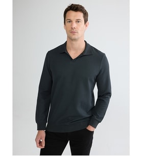 LCWAIKIKI Classic Antrasit Polo Yaka Erkek Sweatshirt