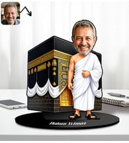 BK Gift Kişiye Özel Hac-Umre Kabe Ziyaret Tasarımlı Karikatür Biblo