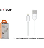 Hytech HY-X95 1m 2.4A iPhone Lightning Beyaz Şarj Kablosu
