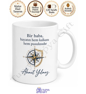 Dünyanın En İyi Babası Yazılı Baskılı Kupa Bardak Babalar Günü Hediye