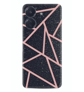 Xiaomi Redmi 13c Kılıf Desenli Silikon Pembe Şeritli Mermer 1312