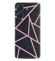 Xiaomi Redmi 13c Kılıf Desenli Silikon Pembe Şeritli Mermer 1312