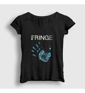 Presmono Kadın Siyah Hand Fringe Dizi T-Shirt 438397tt