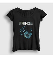 Presmono Kadın Siyah Hand Fringe Dizi T-Shirt 438397tt