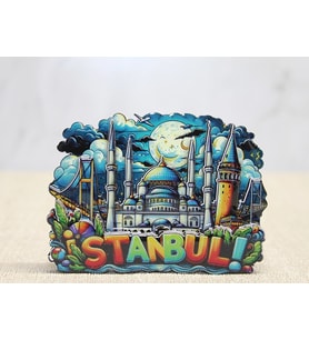 Ahşap İstanbul Temalı Magnet - Model 2