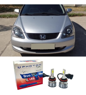 Honda Civic HB Led Xenon Kısa Far Ampulü H1 Duo Yeni Seri Beyaz 2004-2006