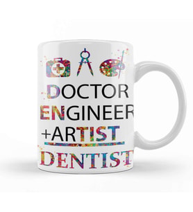 Doctor Engineer Artist Dentist 021 Kupa Bardak Porselen
