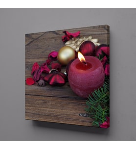 TEK KIRMIZI MUM KANVAS TABLO 100x100cm (Karışık)
