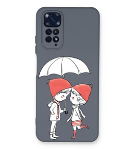 Xiaomi Redmi Note 11 Pro Uyumlu Lansman Kılıf Aşk Tasarımlı İçi Kadife Kapak-Petrol Mavisi (Şeffaf)